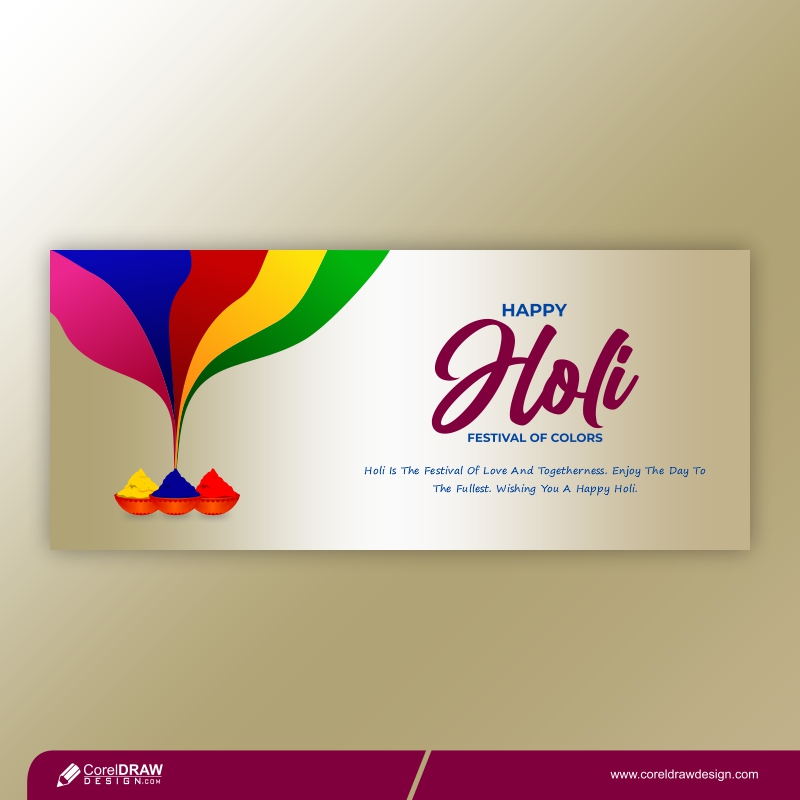 Happy Holi Traditional Colorful Festival Banner Free Vector