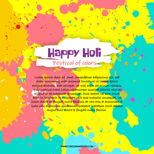 Happy Holi Wishes Greeting Card Vector