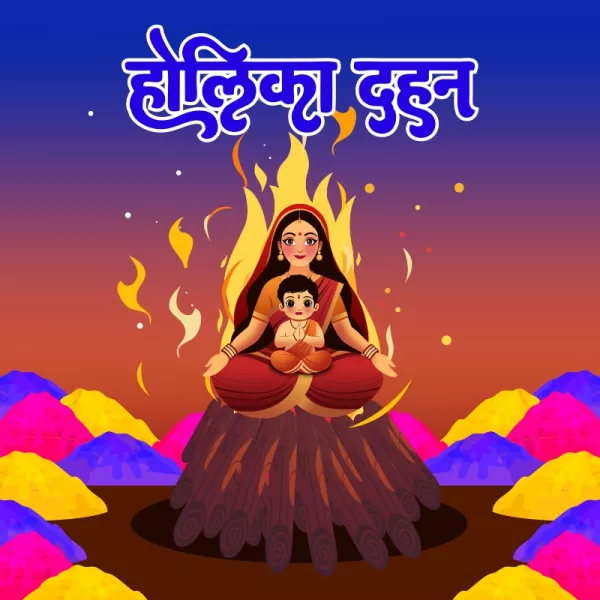 Happy Holika Dahan 2025 Hindi Greeting Vector CDR File Download For Free