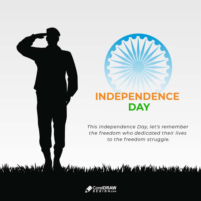 Happy Independence day india soldier saluting vector background