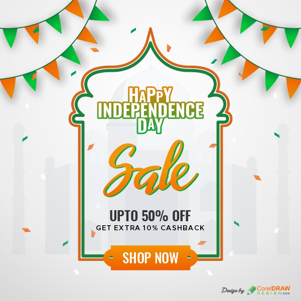 Happy Independence Day Sale Banner Template, Free CDR