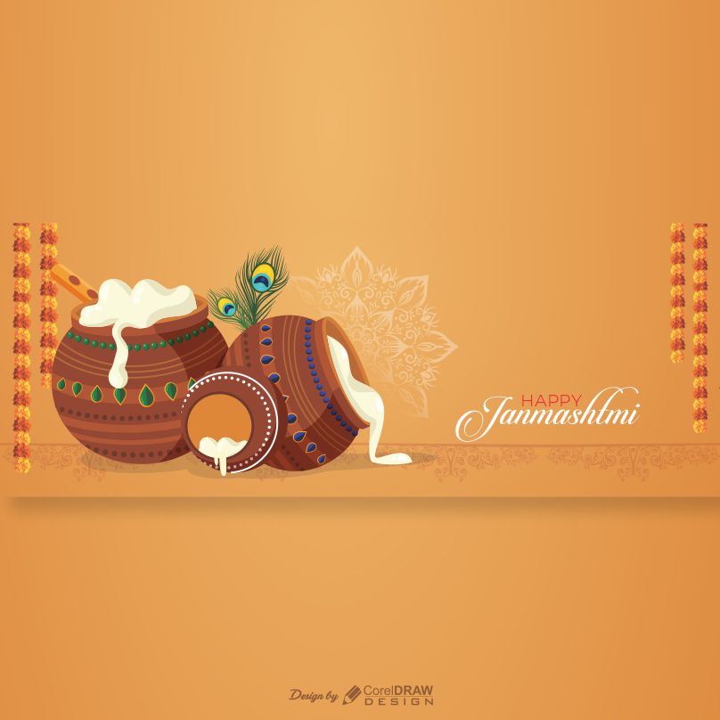 Happy Janmashtami Download Free From Coreldrawdesign Greeting Wishing Template
