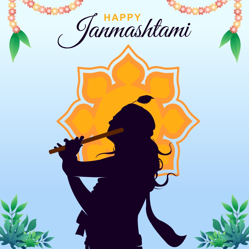 Happy Krishna Janmashtami 2024 Greeting Vector illustration Banner Template Design Download For Free