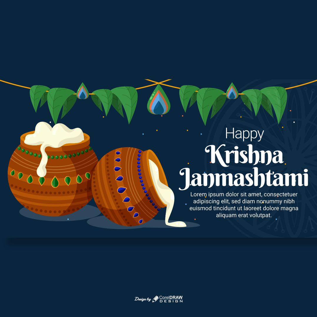 Happy Krishna Janmashtami Download Free CDR File From Coreldrawdesign Trending 2021