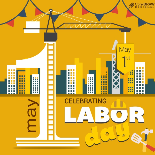 Happy Labour  Day celebration Vector Design Download For Free With Cdr And EPS File