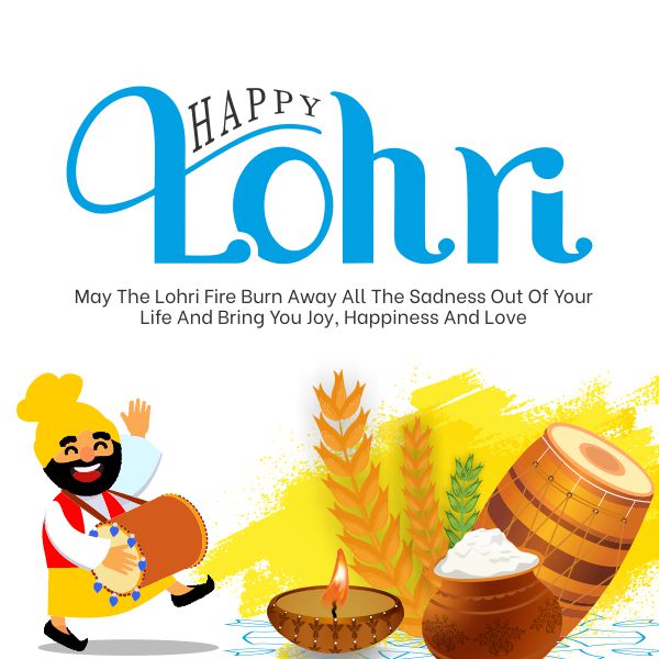 happy lohri celebration vector image free