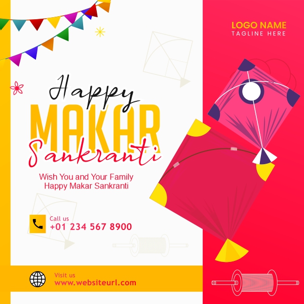 Happy Makar Sakranti 2025 Institue Social Media Post CDR Template Download For Free