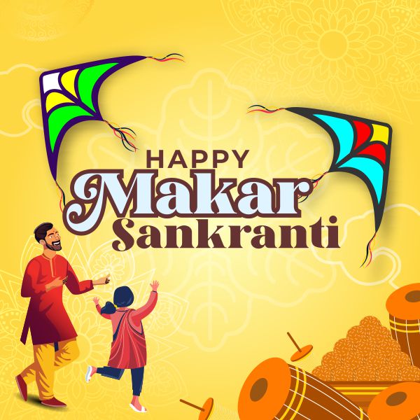 happy makar sankranti celebration vector image