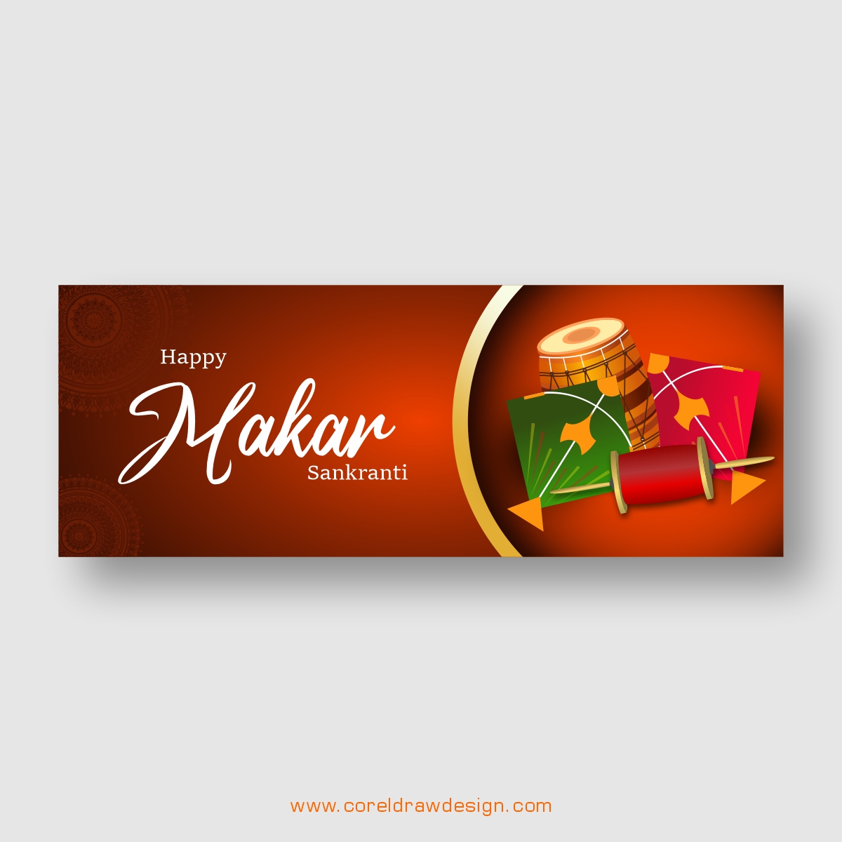 Happy Makar Sankranti Indian Festival Banner Free Vector Design
