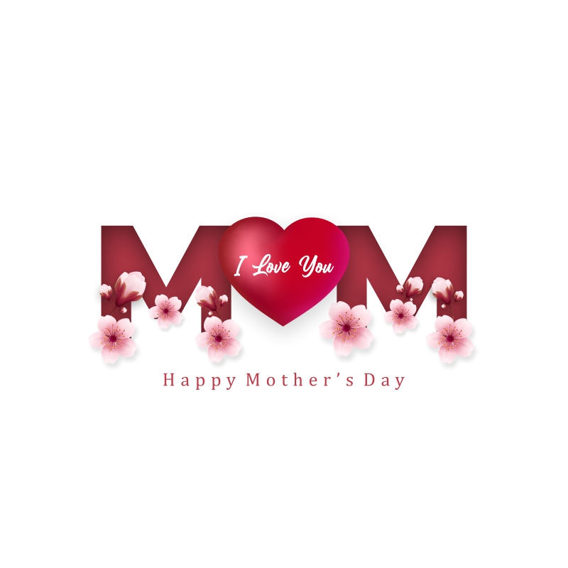 Happy Mothers Day Greeting Card Craft Style With 3d Decorated Flowers Background