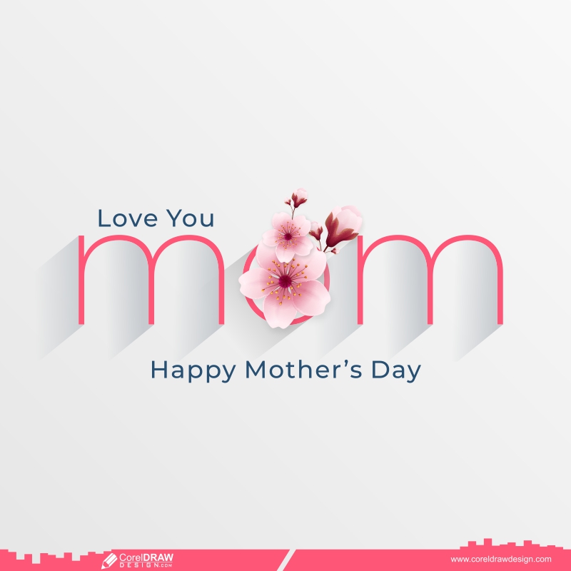 Happy Mothers Day Light Background Design Free Vector