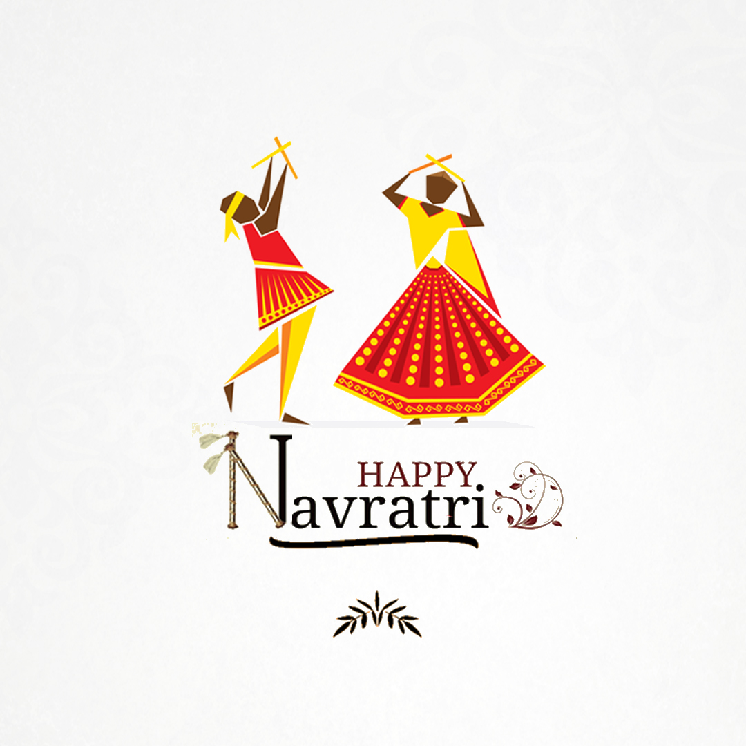 Happy Navratri Dandiya Dancers Background