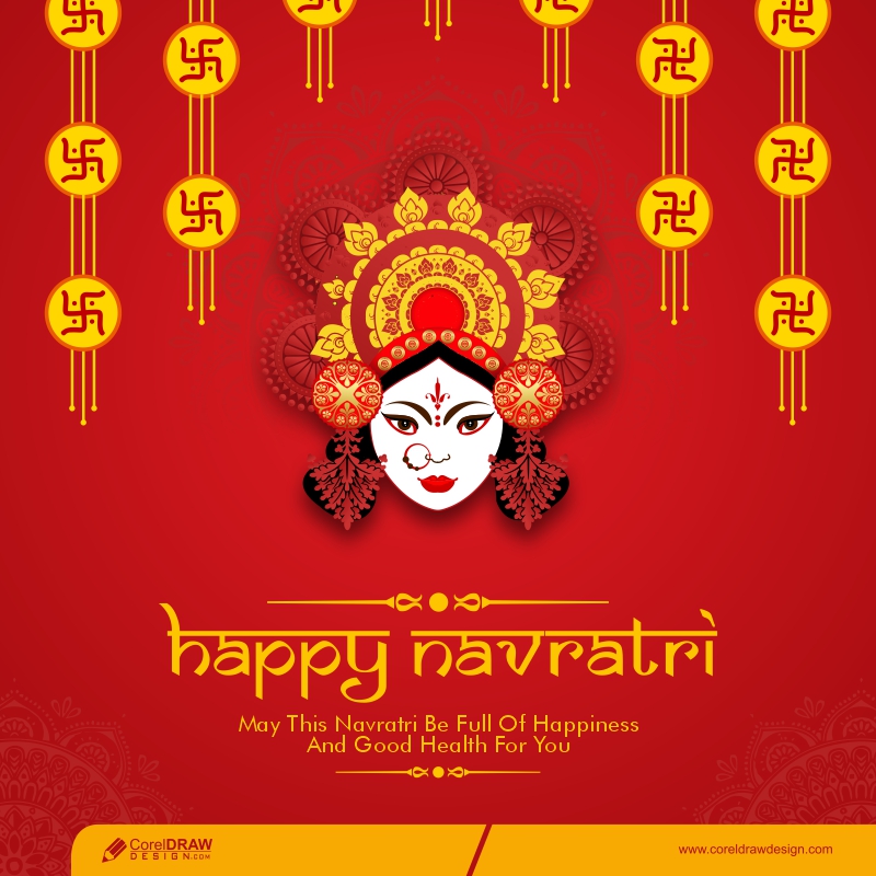 Happy Navratri Indian Festival Banner Free Vector