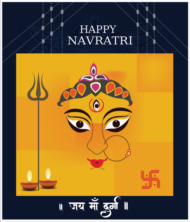 Happy Navratri Wishes Poster illustration Vector free