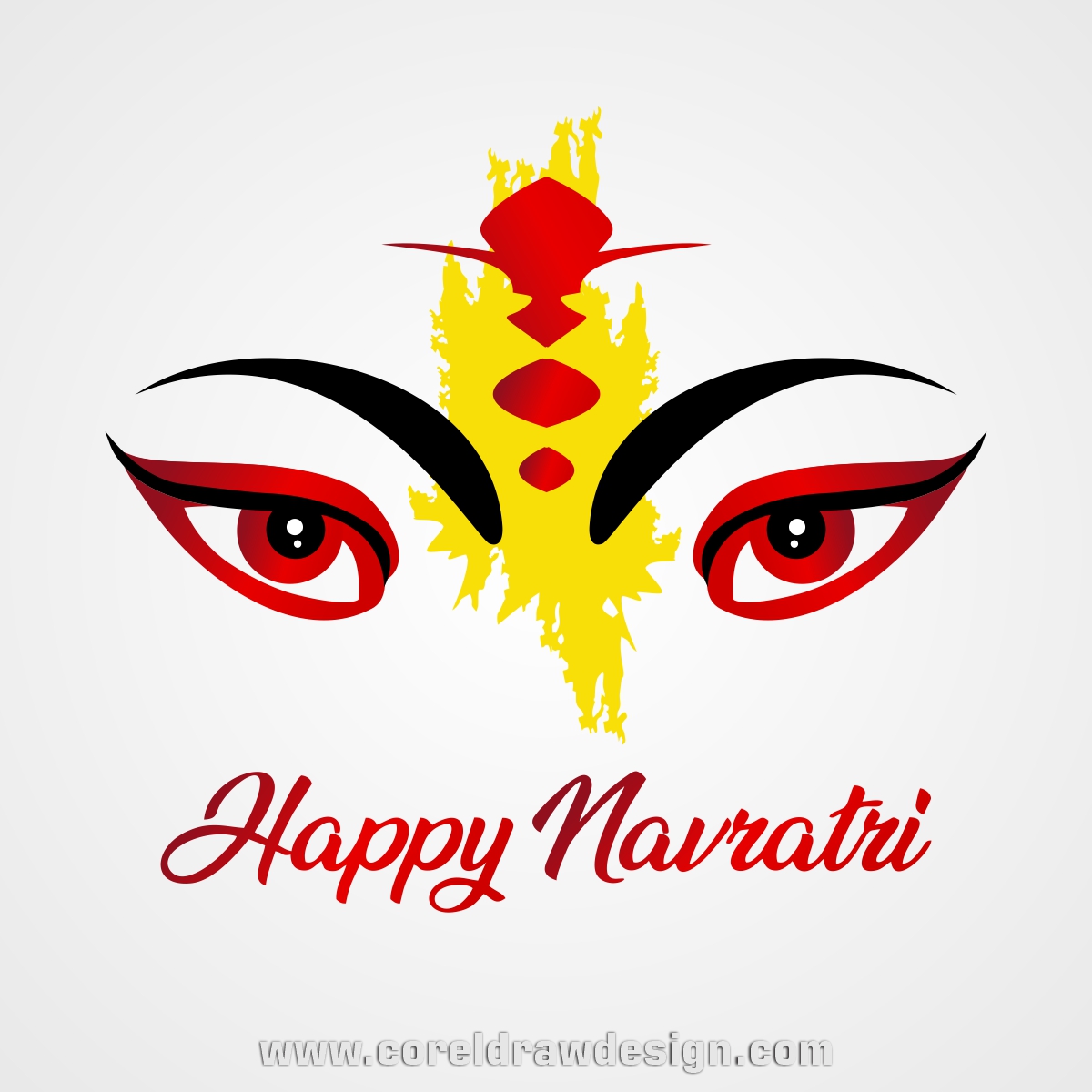 Happy Navratri With Hindu Goddess Free Vector