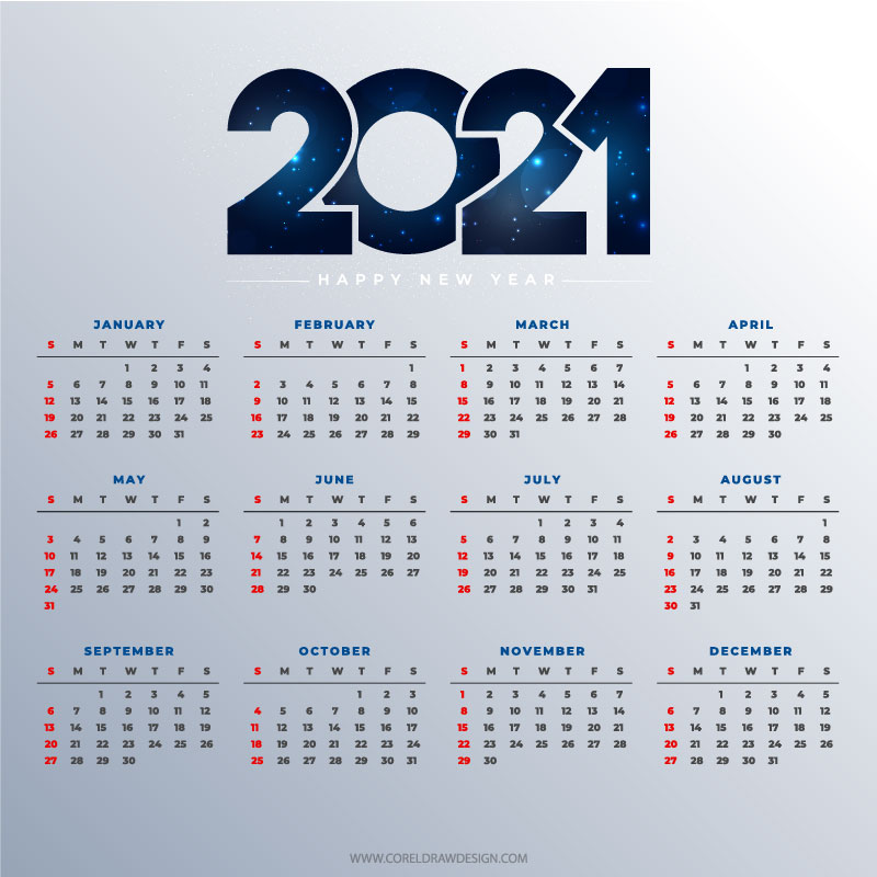 Happy New Year  Calendar modern vector design