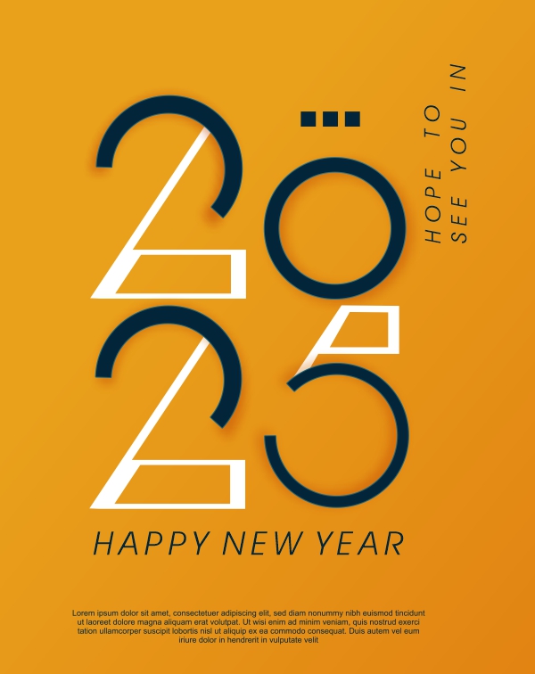 Happy New Year 2025 Creative illustration Design Download For Free