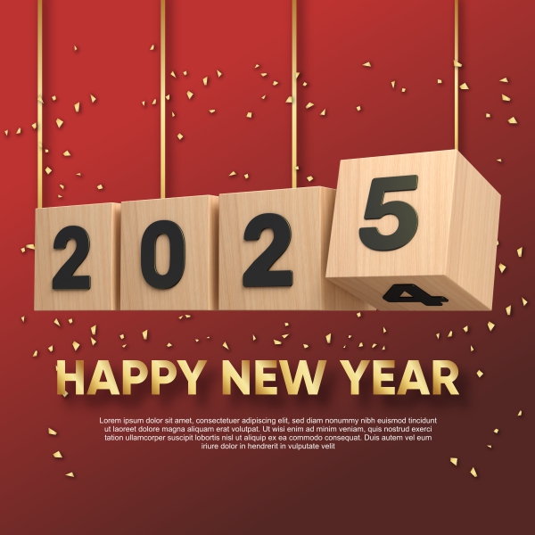 Happy New Year 2025 Flipping 2024 Year Free CDR Vector Template Download For Free