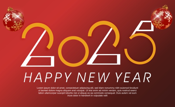 Happy New Year 2025 illustration Vector CDR Download For Free