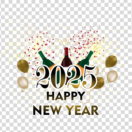 Happy New Year 2025 Png vector image