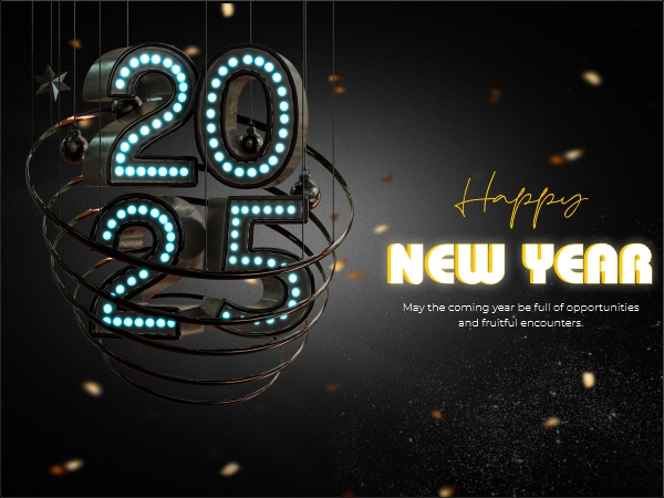 Happy New Year 2025 Social Media Ready Banner Design CDR Template Download For Free