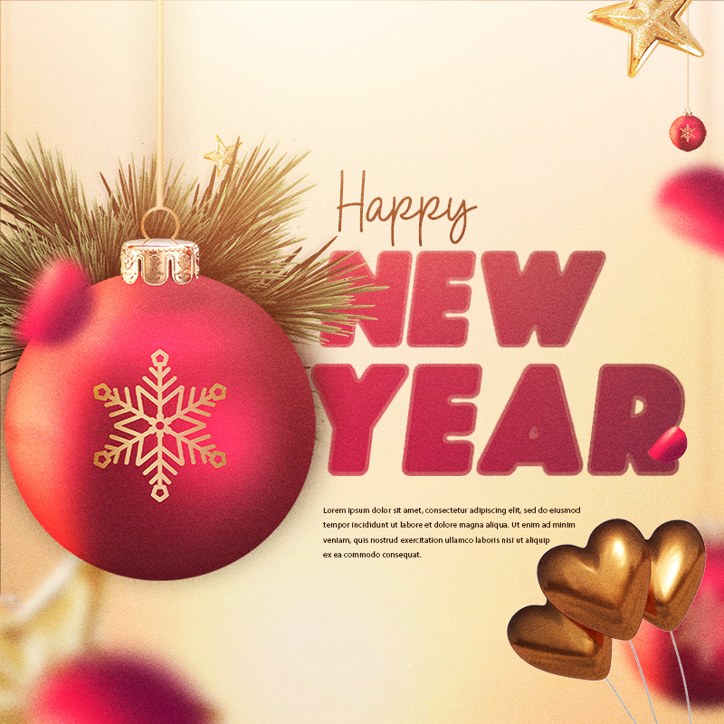 Happy New Year 2025 Social Media Ready PSD Template Download For Free