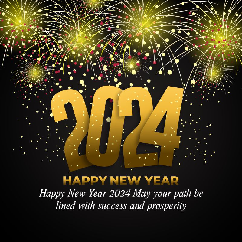 happy new year Fireworks with black background design vector cdr