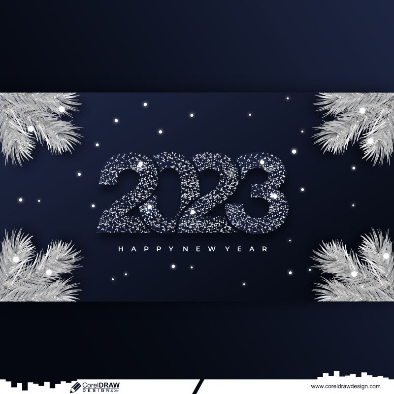 happy new year whaite grass unique style text 2023 greeting card banner background
