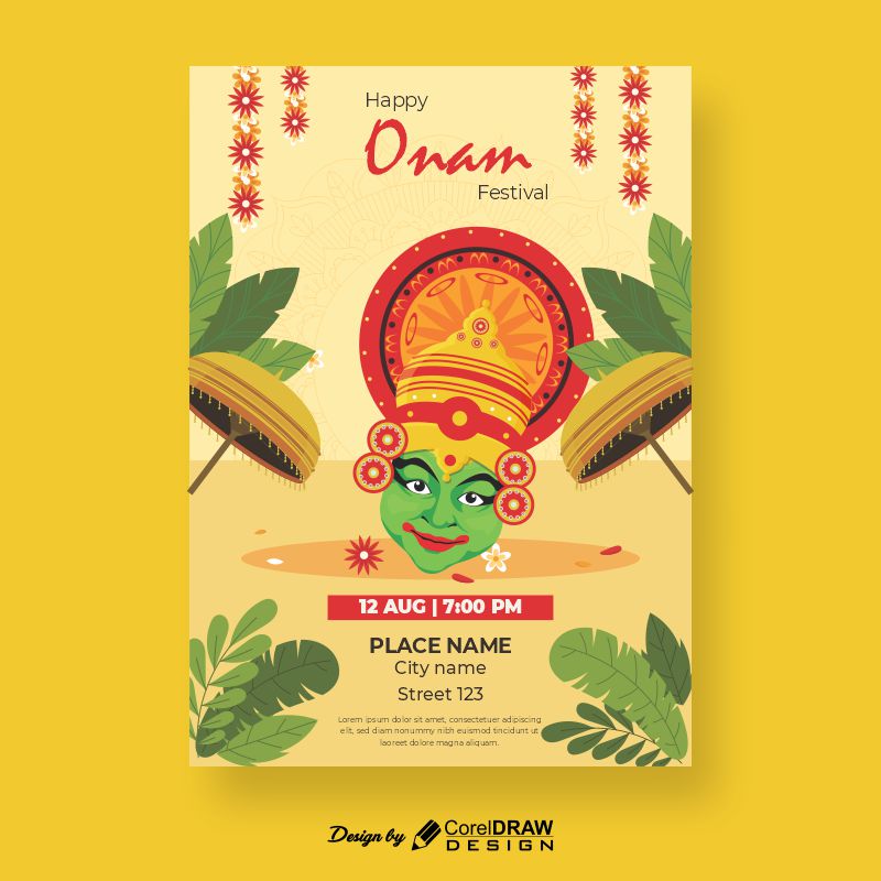 Happy Onam Festival Green Free Creative Download From Coreldrawdesign