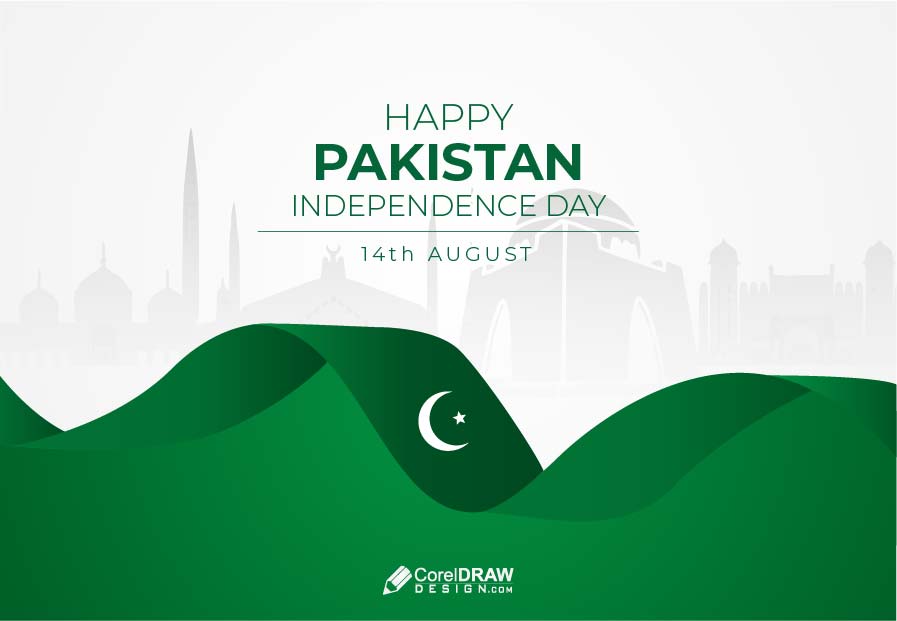 Happy Pakistan Independence Day 14 august  vector background