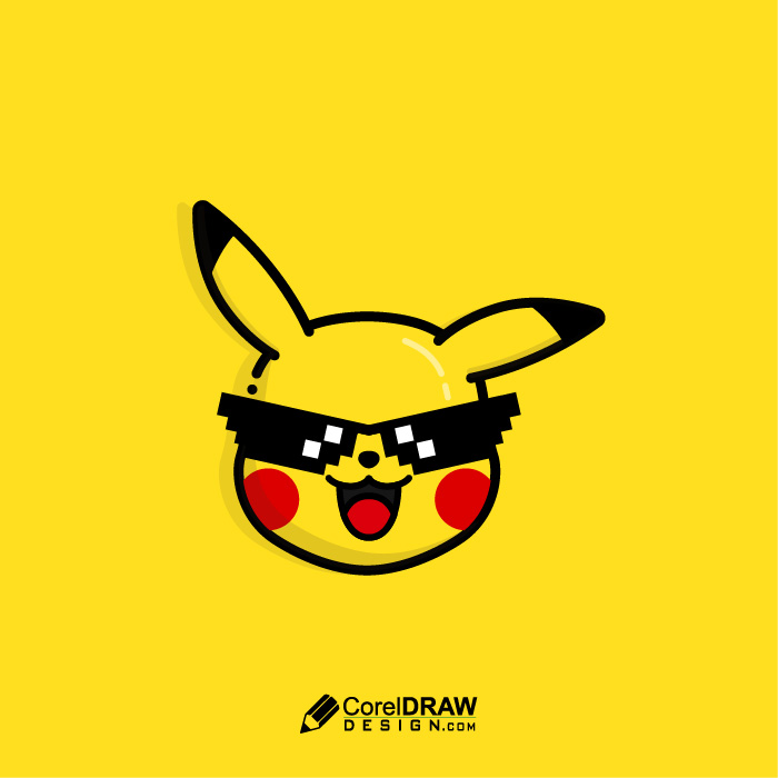 Download Happy Pikachu Pokemon Face Cartoon illustration | CorelDraw Design  (Download Free CDR, Vector, Stock Images, Tutorials, Tips & Tricks)
