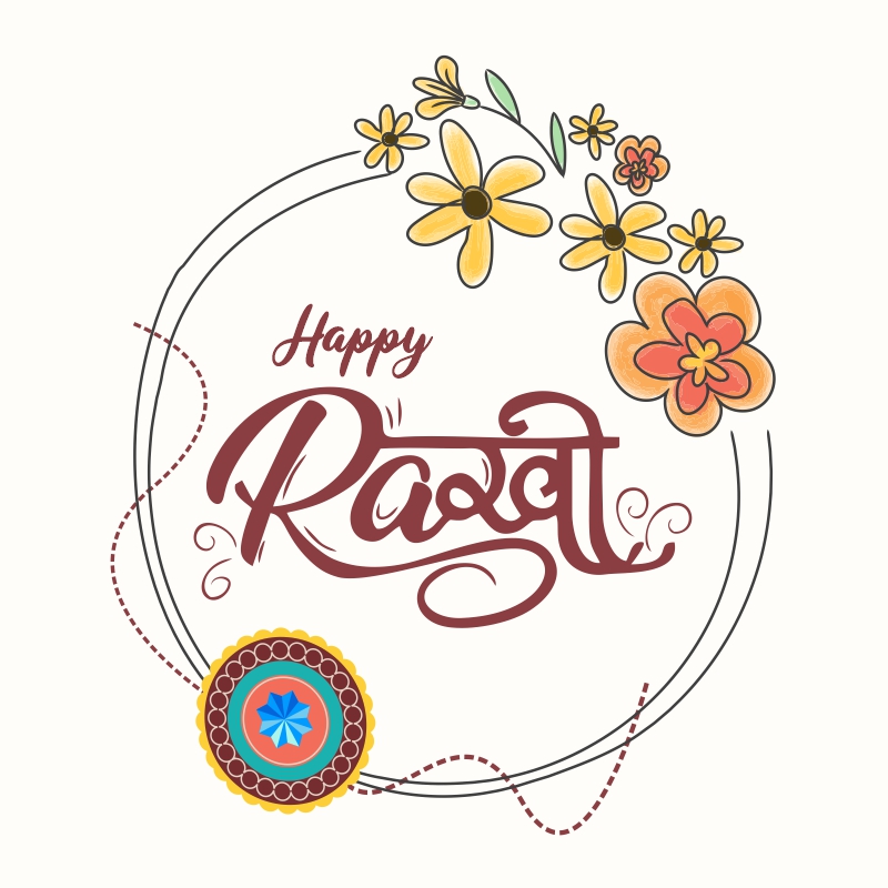 Happy Rakhi Greeting Doodle Vector Design Download For Free