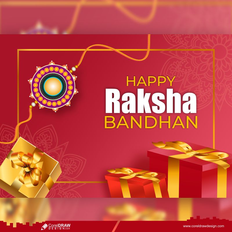 Happy Raksha Bandhan Decorative Rakhi Traditional Festival Free Vector