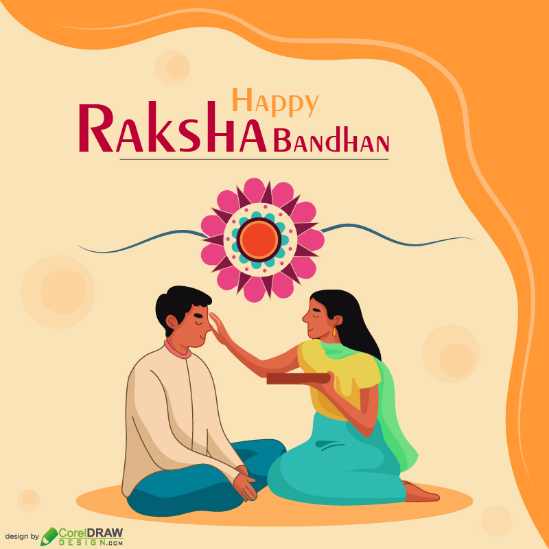 Happy Raksha Bandhan Festival Illustration Free Vector