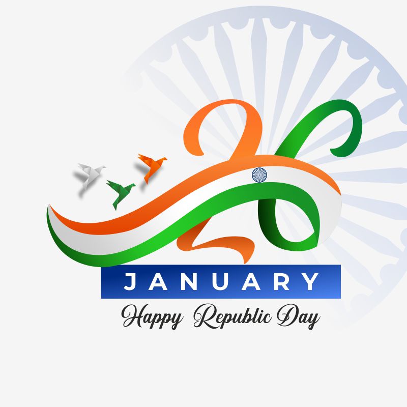 Happy Republic Day tricolor flag design vector