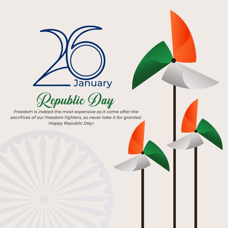 Happy Republic Day Tricolor Flag Style Design Vector