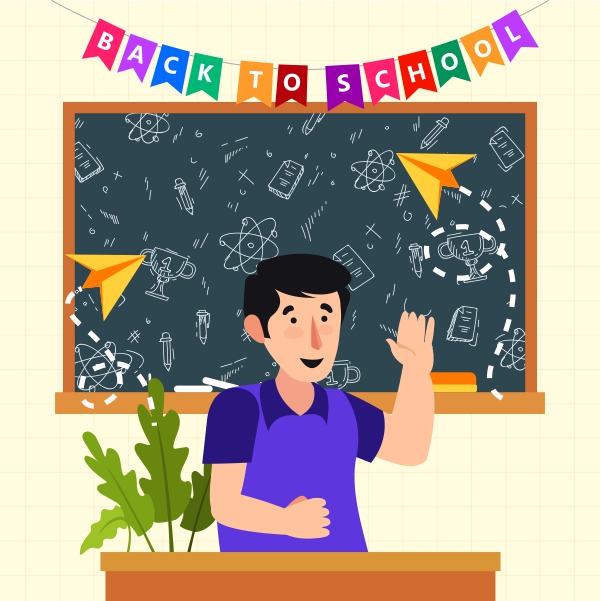 Happy student in the class, back to school vector illustration, Free CDR