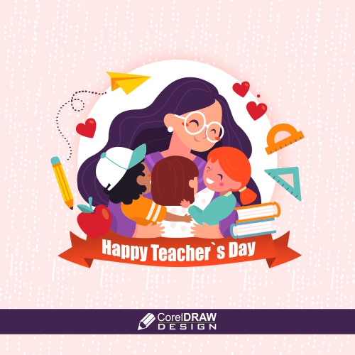 Happy Teacher's Day Poster Vector Design download free