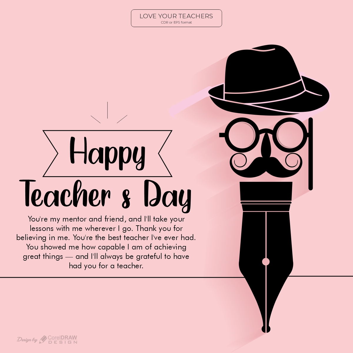 Download Happy Teachers Day Simple Creative Wish Greeting | CorelDraw  Design (Download Free CDR, Vector, Stock Images, Tutorials, Tips & Tricks)
