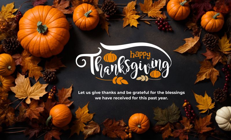 Happy Thanksgiving text poster design & background