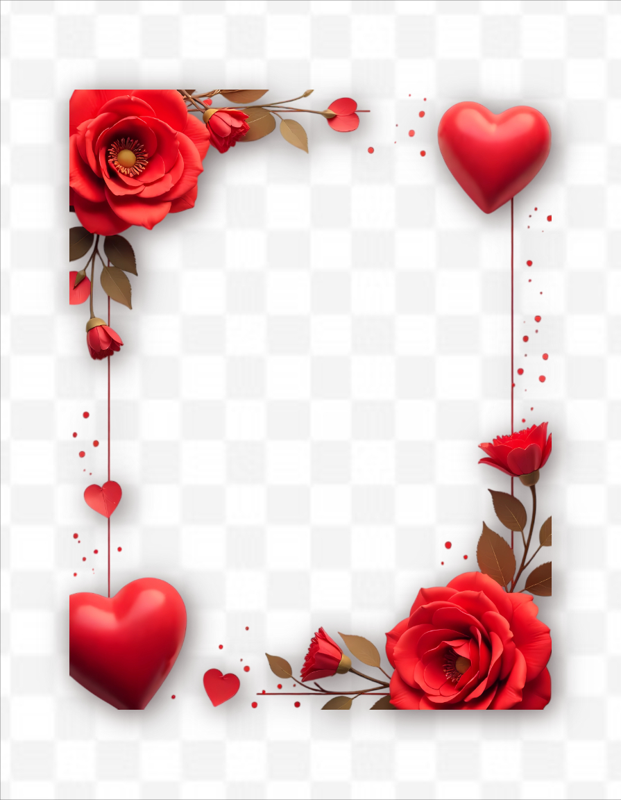 Happy Valentine's Day PNG Background & Frame | Romantic Love Design for Social Media