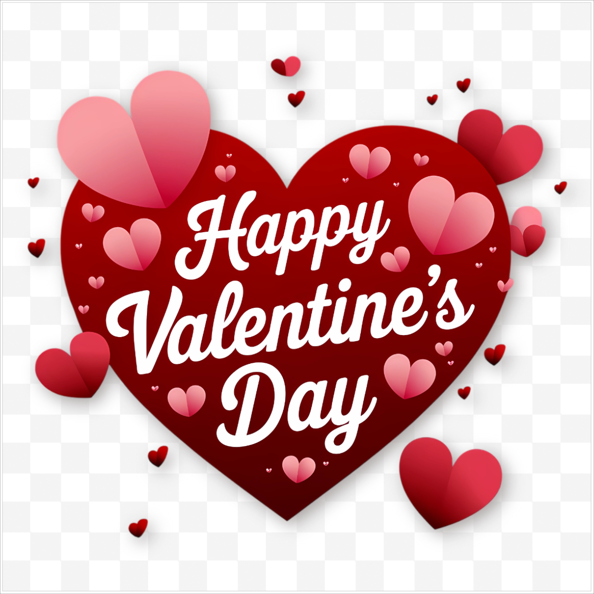 Happy Valentine's Day PNG Heart & Frame | Romantic Love Design for Social Media.