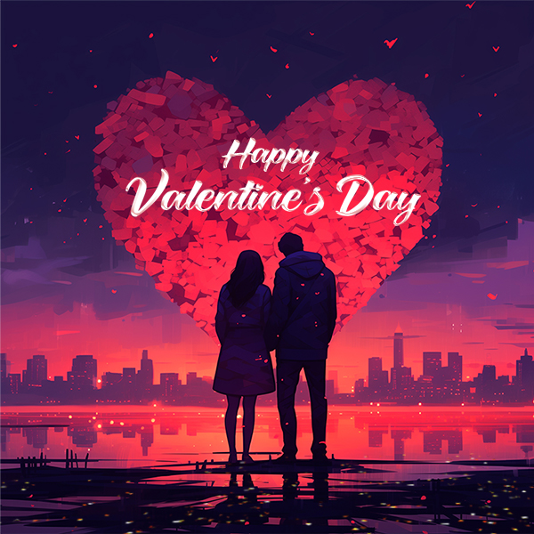 Happy Valentine's Day Wishing Ai Design PSD Template Download For Free