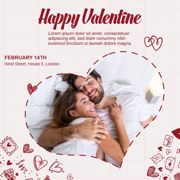 Happy Valentines Day 2025 Couple Photo PlaceHolder CDR Banner Download For Free