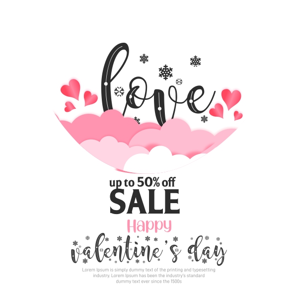 Happy Valentines Day 2025 Sales Banner Social Media Post Vector Design Download For Free