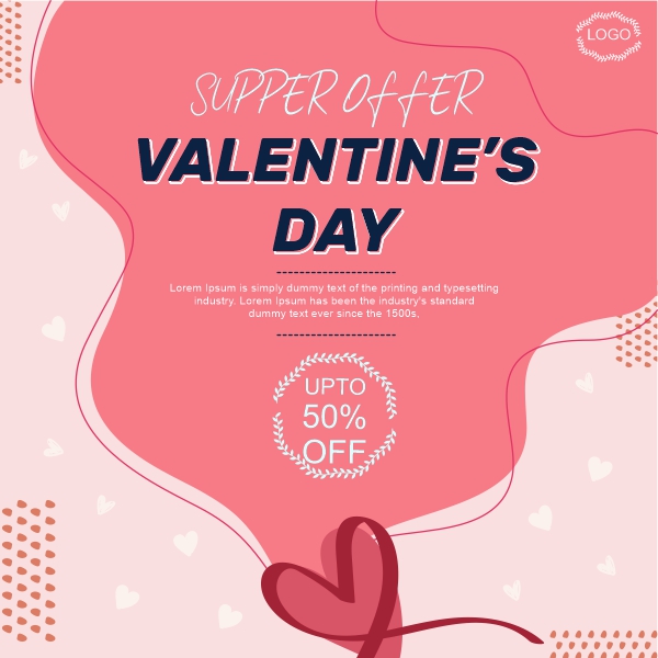 Happy Valentines Day 2025 Super Offer Social Media Post Design CDR Vector Download For Free