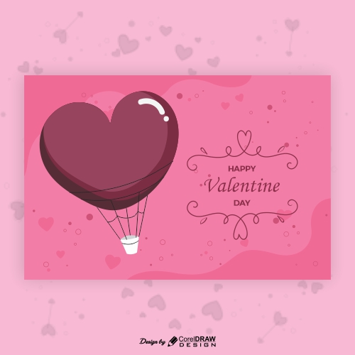 Happy Valentines Day Cupid Heart Balloon trending 2021 download free cdr file