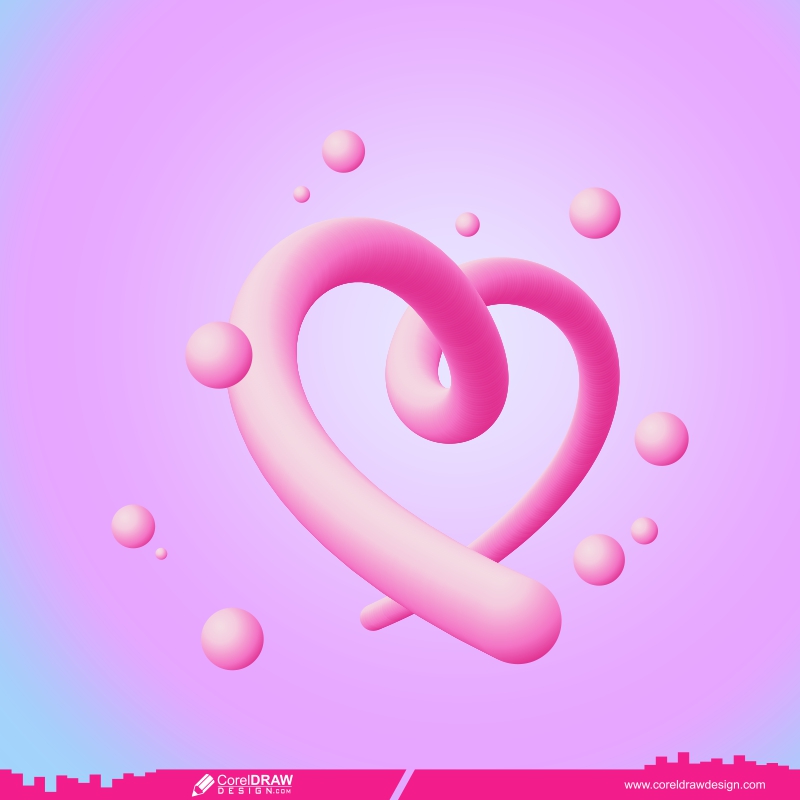happy valentines day hearts shapes 2023 CDR background
