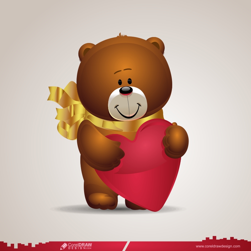 happy valentines day wishes teddy bear Vector