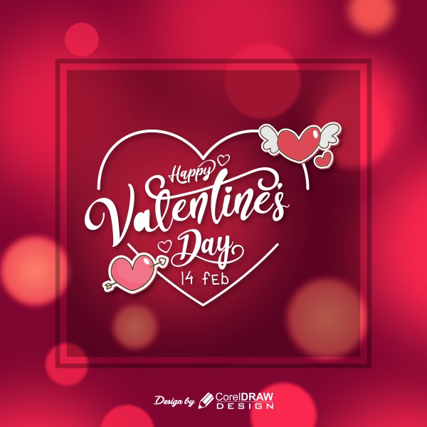 Happy Valentines proposal card vector design for free with cdr file